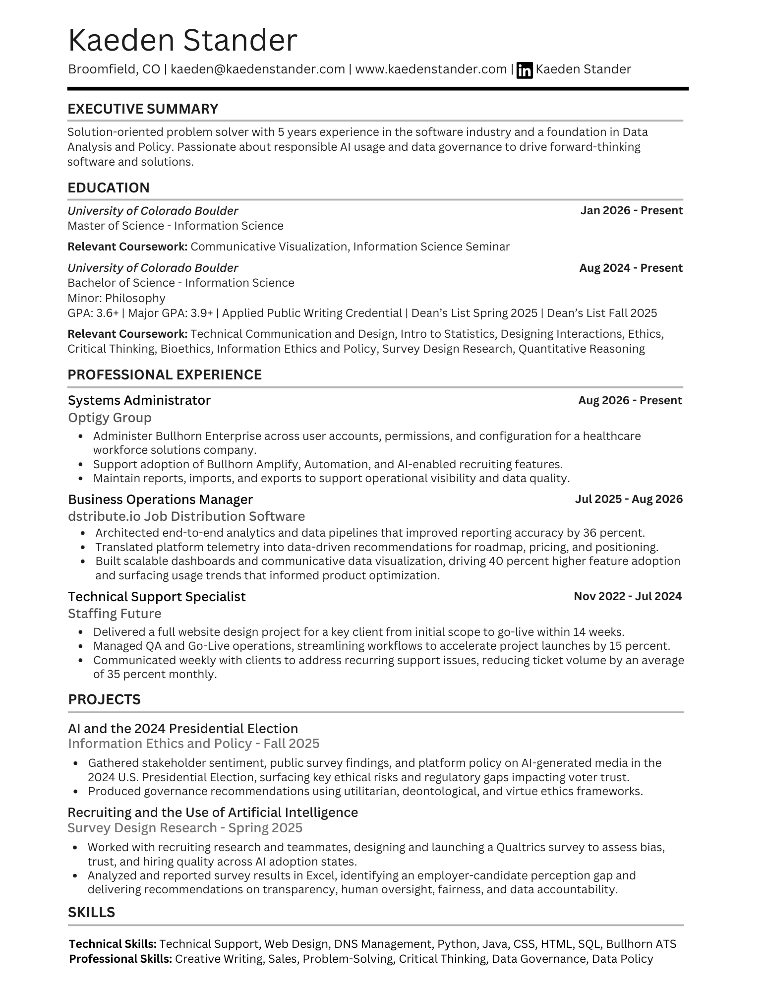 Data Governance Resume
