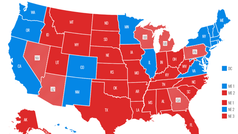 Map visualizing AI's role in the 2024 election