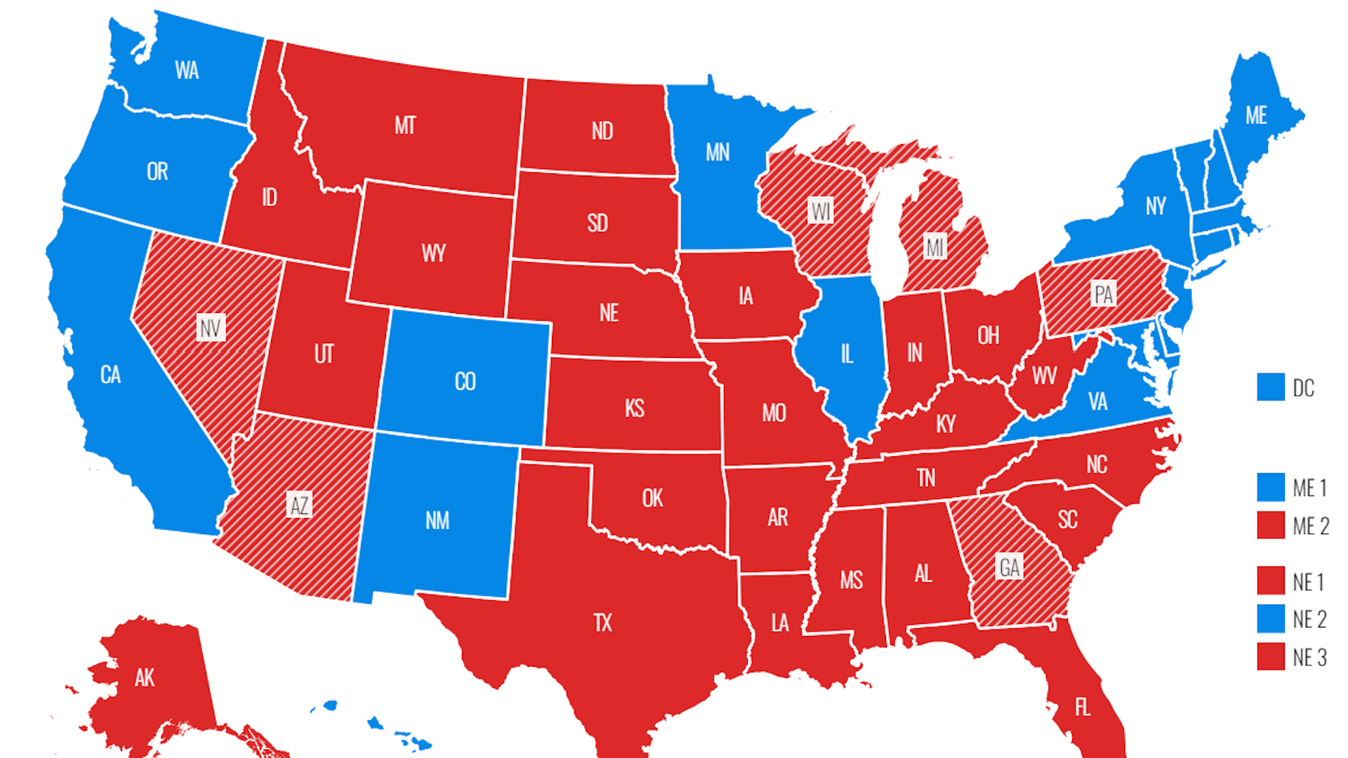 Map visualizing AI's role in the 2024 election